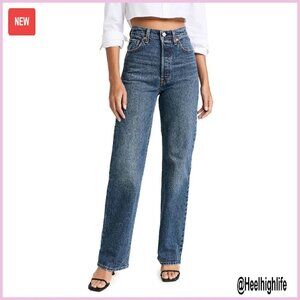 High Rise Full Length Jeans, Mid-Weight Denim, 5-Pocket Styling